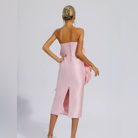 BNWT |  Haley Pink Floral Strapless Midi Evening Dress - Picture 8 of 11